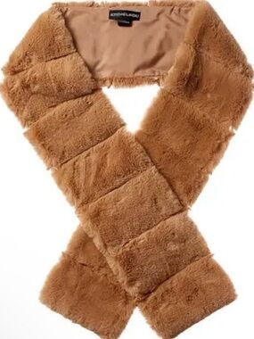 Adrienne Landau Camel Faux Fur Scarf Wrap